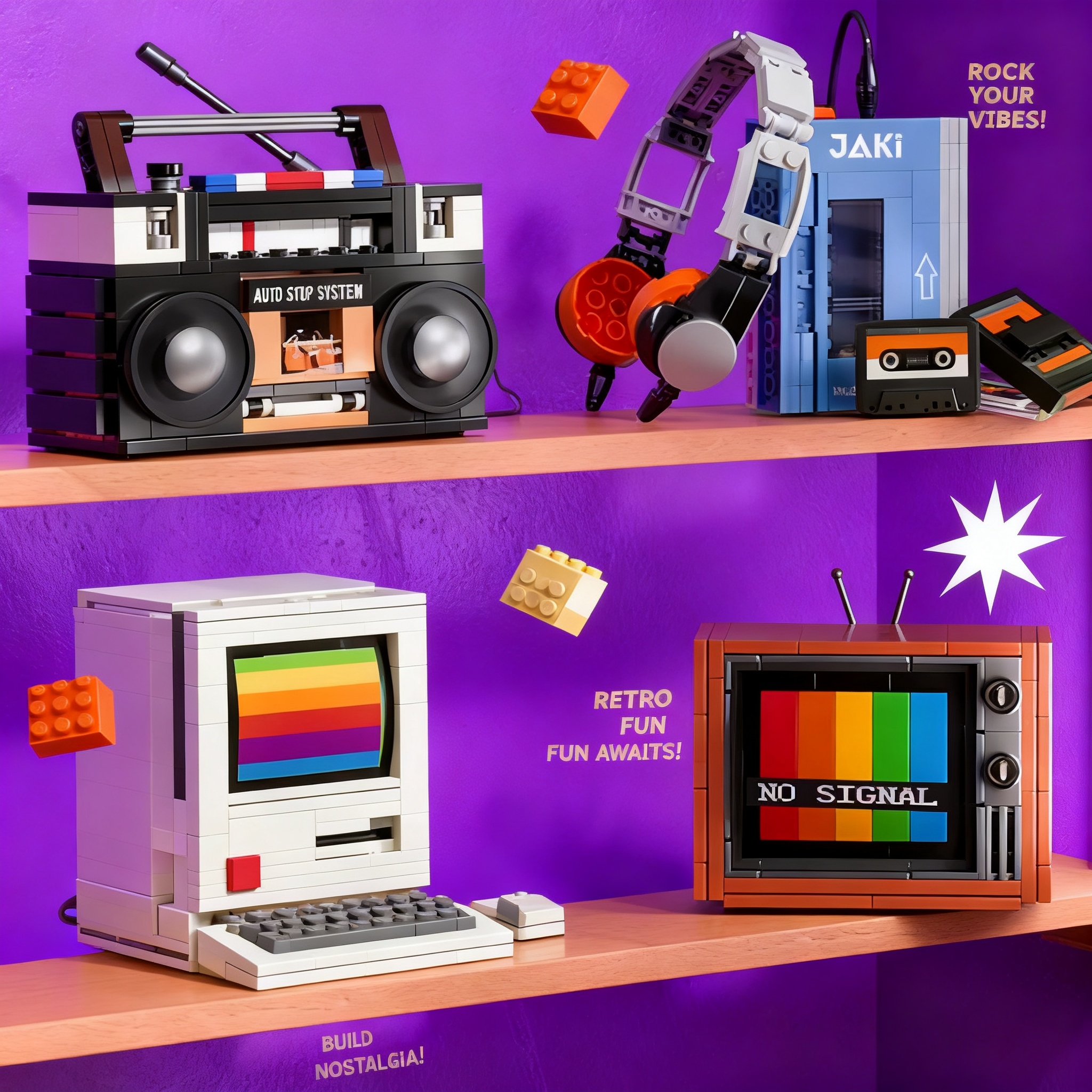 Retro DIY Building Blocks TV R - Handheld Game Console recension och pris